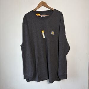 Carhartt Men’s Cotton Loose Fit Long Sleeve Work T Shirt XL Rugged Pocket Logo